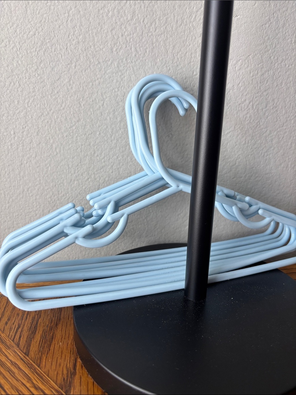 Set of Light Blue Plastic Clothes youth Hangers (8)